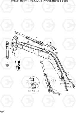 2080 ATTACHMENT HYDRAULIC PIPING(MONO BOOM) R130W, Hyundai