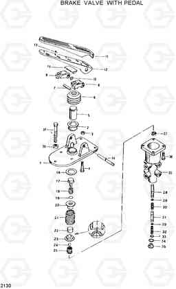 2130 BRAKE VALVE WITH PEDAL R130W, Hyundai