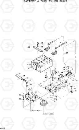 4020 BATTERY & FUEL FILLER PUMP R130W, Hyundai