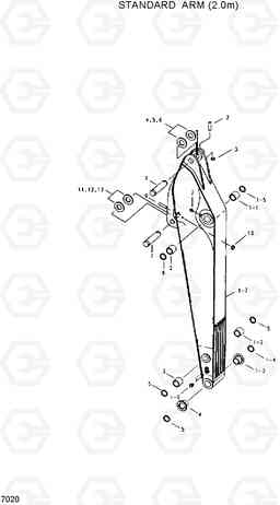 7020 STANDARD ARM (2.0M) R130W, Hyundai