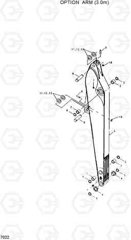 7022 OPTION ARM (3.0M) R130W, Hyundai