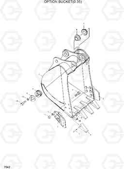 7042 OPTION BUCKET(0.35M3) R130W, Hyundai