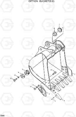7046 OPTION BUCKET(0.6M3) R130W, Hyundai