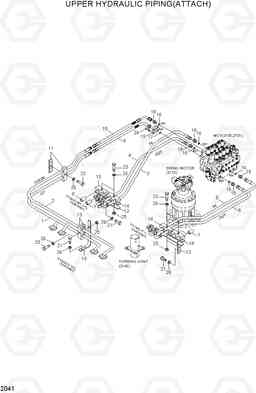 2041 UPPER HYDRAULIC PIPING(ATTACH) R130W-3, Hyundai
