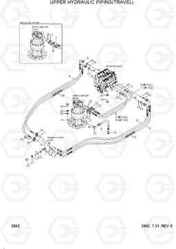 2042 UPPER HYDRAULIC PIPING(TRAVEL) R130W-3, Hyundai