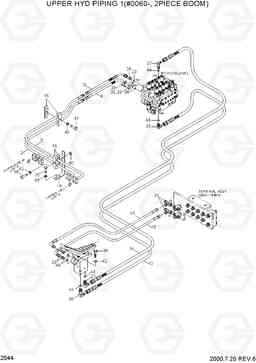 2044 UPPER HYD PIPING 1(#0060-, 2PIECE BOOM) R130W-3, Hyundai