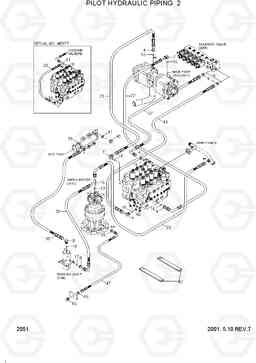 2051 PILOT HYDRAULIC PIPING 2 R130W-3, Hyundai