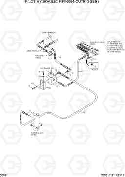 2056 PILOT HYDRAULIC PIPING(4 OUTRIGGER) R130W-3, Hyundai