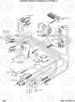 2061 POWER TRAIN HYDRAULIC PIPING 2 R130W-3, Hyundai