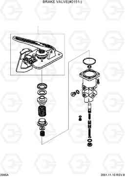 2065A BRAKE VALVE(#0151-) R130W-3, Hyundai