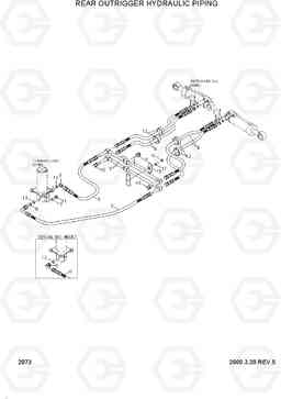 2073 REAR OUTRIGGER HYDRAULIC PIPING R130W-3, Hyundai