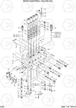 2100 MAIN CONTROL VALVE(1/2) R130W-3, Hyundai