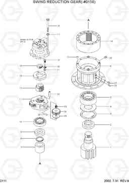 2111 SWING REDUCTION GEAR(-#0158) R130W-3, Hyundai