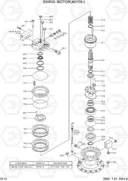 2112 SWING MOTOR(#0159-) R130W-3, Hyundai