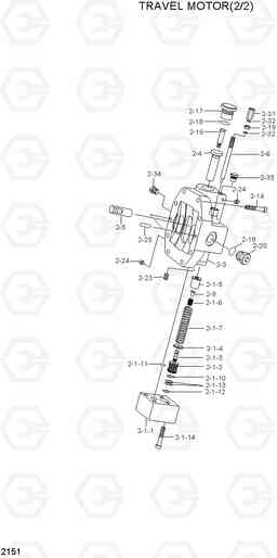 2151 TRAVEL MOTOR(2/2) R130W-3, Hyundai