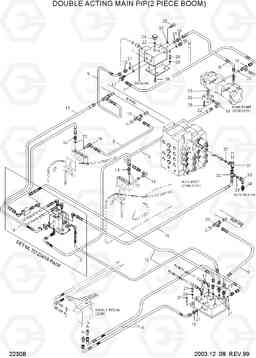 2230B DOUBLE ACTING MAIN P/P(2PIECE BOOM) R130W-3, Hyundai