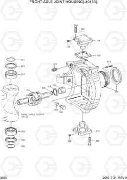 3023 FRONT AXLE JOINT HOUSING(-#0163) R130W-3, Hyundai