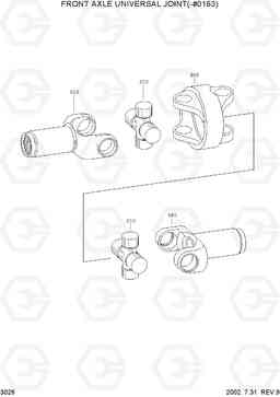 3026 FRONT AXLE UNIVERSAL JOINT(-#0163) R130W-3, Hyundai