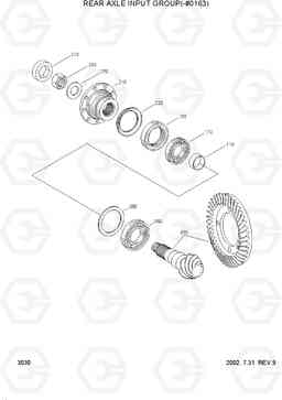 3030 REAR AXLE INPUT GROUP(-#0163) R130W-3, Hyundai