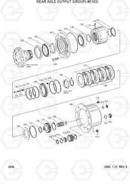 3034 REAR AXLE OUTPUT GROUP(-#0163) R130W-3, Hyundai