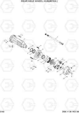 3140 REAR AXLE WHEEL HUB(#0164-) R130W-3, Hyundai