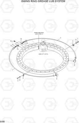 5100 SWING RING GREASE LUB SYSTEM R130W-3, Hyundai