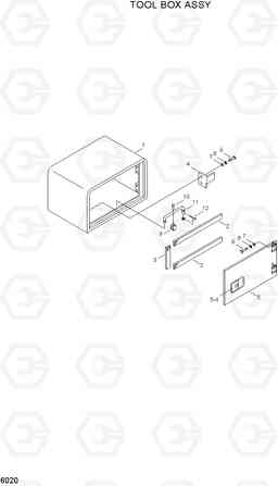 6020 TOOL BOX ASSY R130W-3, Hyundai