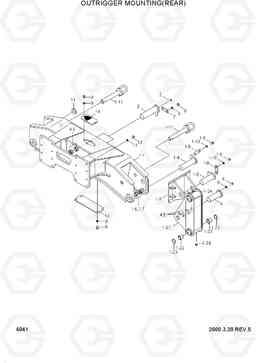 6041 OUTRIGGER MOUNTING(REAR) R130W-3, Hyundai