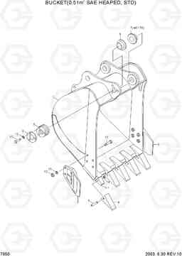 7050 BUCKET(0.51M3 SAE HEAPED, STD) R130W-3, Hyundai