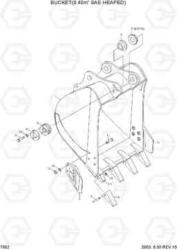7052 BUCKET(0.40M3 SAE HEAPED) R130W-3, Hyundai