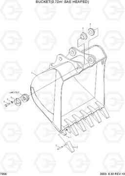 7056 BUCKET(0.70M3 SAE HEAPED) R130W-3, Hyundai