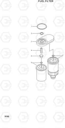 9190 FUEL FILTER R130W-3, Hyundai