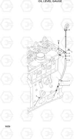 9320 OIL LEVEL GAUGE R130W-3, Hyundai