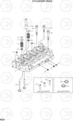 9420 CYLINDER HEAD R130W-3, Hyundai