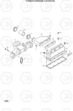 9500 TURBOCHARGER LOCATION R130W-3, Hyundai