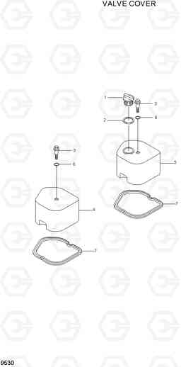 9530 VALVE COVER R130W-3, Hyundai