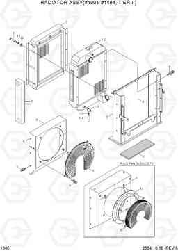 1065 RADIATOR ASSY(#1001-#1494, TIER II) R140LC-7, Hyundai