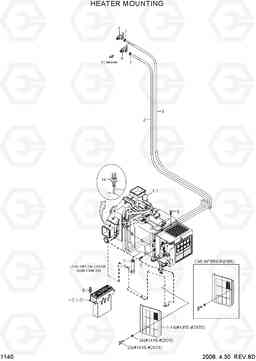 1140 HEATER MOUNTING R140LC-7, Hyundai