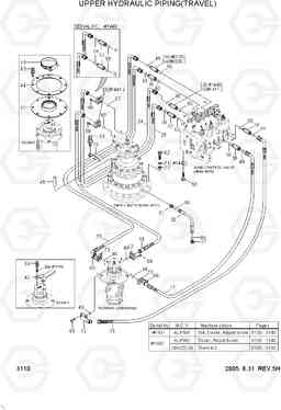 3110 UPPER HYD PIPING(TRAVEL) R140LC-7, Hyundai