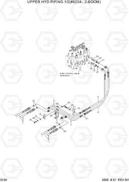 3130 UPPER HYD PIPING 1(ADJUST BM, #0234-) R140LC-7, Hyundai