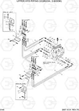 3140 UPPER HYD PIPING 2(ADJUST BM, #0234-) R140LC-7, Hyundai