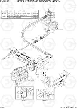 3160 UPPER HYD PIPING(BASE, STD, #1602-) R140LC-7, Hyundai