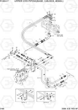 3190 UPPER HYD PIPING(BASE, 2-BLOCK, #2680-) R140LC-7, Hyundai