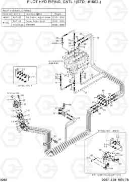 3280 PILOT HYD PIPING(CNTL 1, STD, #1602-) R140LC-7, Hyundai