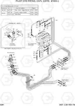 3281 PILOT HYD PIPING(CNTL 2, STD, #1602-) R140LC-7, Hyundai