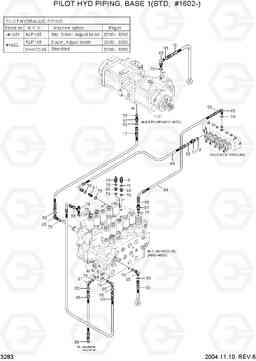 3283 PILOT HYD PIPING(BASE 1, STD, #1602-) R140LC-7, Hyundai