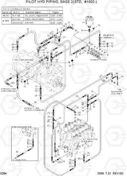 3284 PILOT HYD PIPING(BASE 2, STD, #1602-) R140LC-7, Hyundai