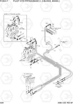 3291 PILOT HYD PIPING(BASE 2,2-BLOCK,#2680-) R140LC-7, Hyundai