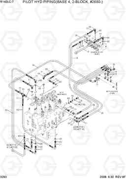 3293 PILOT HYD PIPING(BASE 4,2-BLOCK,#2680-) R140LC-7, Hyundai
