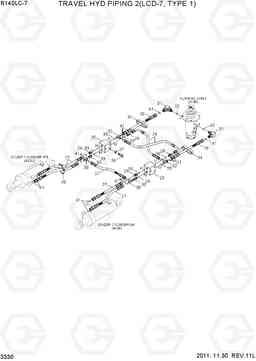 3330 TRAVEL HYD PIPING 2(LCD-7, TYPE 1) R140LC-7, Hyundai